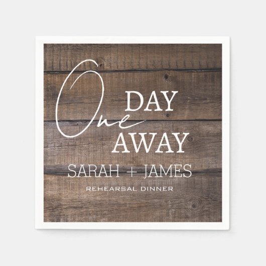 オークバ素朴ンワンデイリハーサル遠くにディナー スタンダードカクテルナプキン (正面)