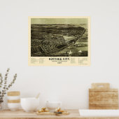 オークブラフス， MAパノラママップ – 1890 ポスター (キッチン)