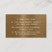 オークブロンズブラシ仕上げ金属ステンレス鋼 名刺 (裏面)