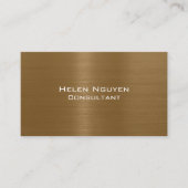 オークブロンズブラシ仕上げ金属ステンレス鋼 名刺 (正面)