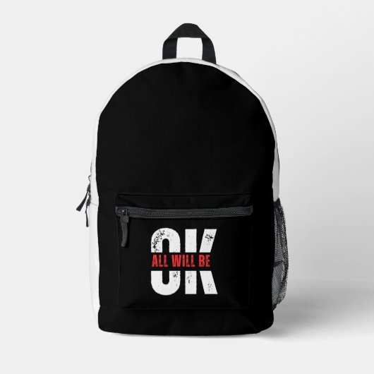 オークプリントカットソーバッグ プリントバックパック (正面)