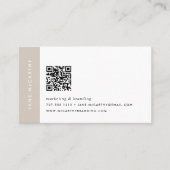 オークベージュ |最小限モダンのQRコード 名刺 (正面)