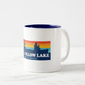 オークホローレイクノースカロライナ州カヌー ツートーンマグカップ (正面右)