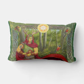 オークポートレートとホリーキングのダブル ランバークッション (裏面)