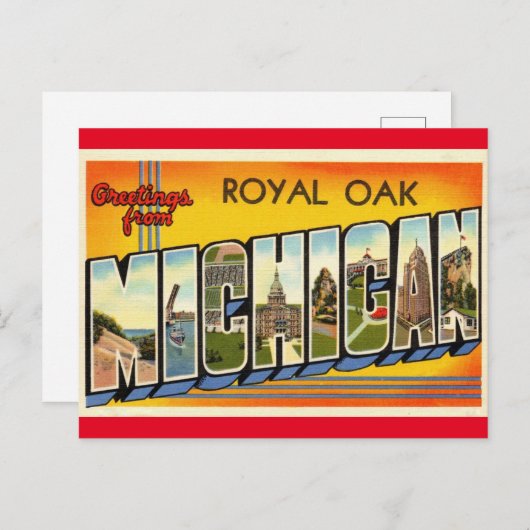 オークミシガン王室のトラベルハガキからの挨拶 ポストカード (正面/裏面)