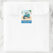 オークランドのニュージーランド旅行ポスター スクエアシール (バッグ)