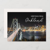 オークランドの夜景を彩るグリーティングカード ポストカード (正面/裏面)