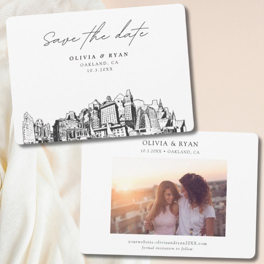 オークランドの結婚式 現代の結婚式の招待状（保存版） 招待状