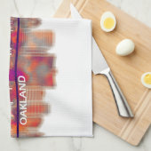 オークランドカリフォルニアスカイライン キッチンタオル (四つ折り)