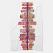 オークランドカリフォルニアスカイライン キッチンタオル (縦)