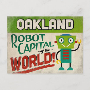 オークランドカリフォルニアロボット – おもしろいヴィンテージ ポストカード