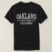 オークランドカリフォルニアCAアスレチック文字スポーツスタイルプ Tシャツ (デザイン正面)