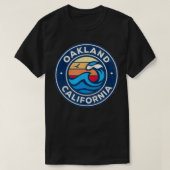 オークランドカリフォルニアCA航海のヴィンテージ波設計 Tシャツ (デザイン正面)