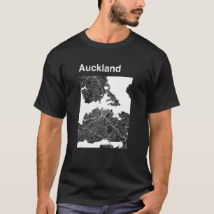 オークランドクラシックニュージーランド市地図グラフィック Tシャツ