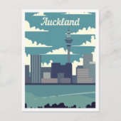 オークランドニュージーランドアートトラベルイラストレーション ポストカード (正面)