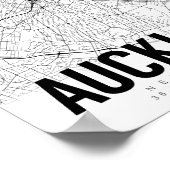 オークランドニュージーランドミニマリスト地図アートポスター ポスター (角)