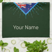 オークランドニュージーランドレトロスカイラインヴィンテージ キッチンタオル (折り畳み)