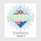 オークランドニュージーランドレトロスカイラインヴィンテージ シール (シート)