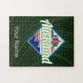 オークランドニュージーランドレトロスカイラインヴィンテージ ジグソーパズル (横)