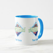 オークランドニュージーランドレトロスカイラインヴィンテージ マグカップ (正面右)