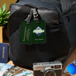 オークランドニュージーランドレトロスカイラインヴィンテージ ラゲッジタグ