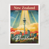 オークランドニュージーランドヴィンテージ有名なトラベルプレイス ポストカード (正面)