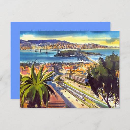 オークランドベイサンフランシスコスカイラインパーティの招待状 招待状 (正面/裏面)