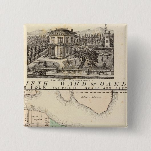 オークランド周辺4 缶バッジ (正面)