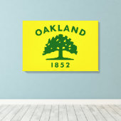 オークランド市旗(カリフォルニア州) キャンバスプリント (インサイチュ (ウッドフロア))
