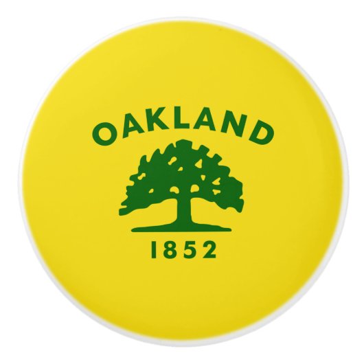 オークランド市旗（カリフォルニア州） セラミックノブ (正面)