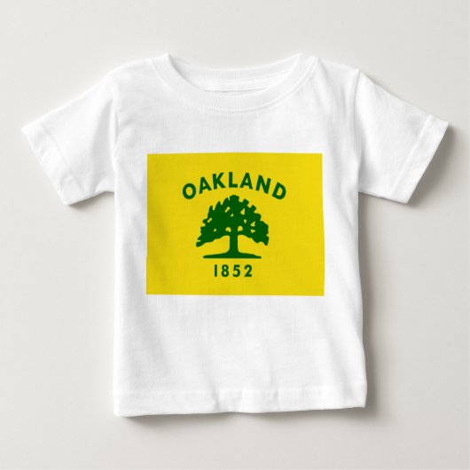 オークランド市旗(カリフォルニア州) ベビーTシャツ (正面)