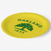 オークランド市旗（カリフォルニア州） ペーパープレート (アングル)