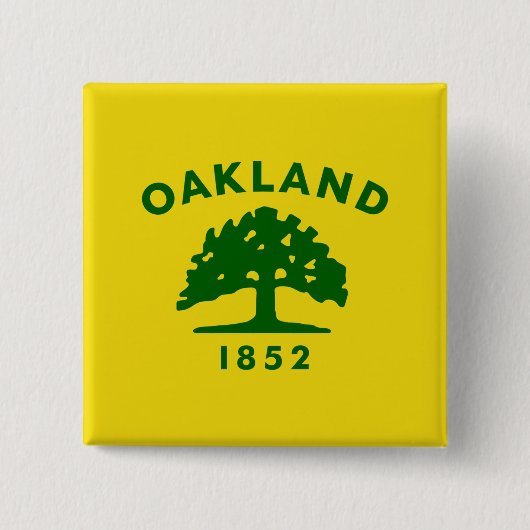 オークランド市旗（カリフォルニア州） 缶バッジ (正面)