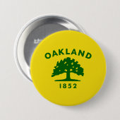 オークランド市旗（カリフォルニア州） 缶バッジ (正面&裏面)
