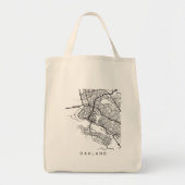 オークランド最小主義の都市通り地図の暗いデザイン トートバッグ (正面)