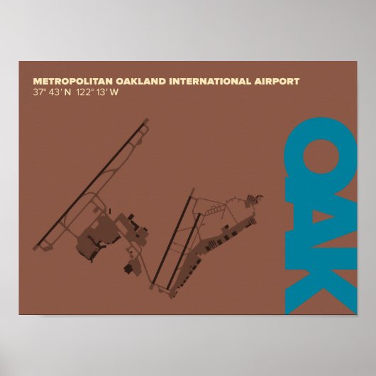 オークランド空港(OAK)ダイアグラムポスター ポスター (正面)