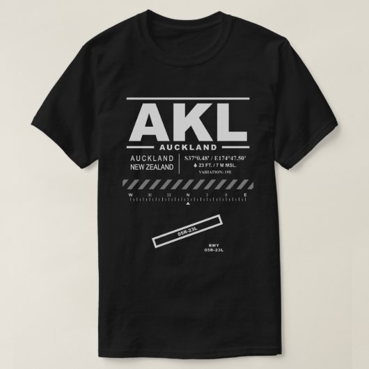 オークランド空港AKL Tシャツ (デザイン正面)