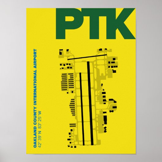 オークランド郡国際空港 (PTK) ポスター (正面)