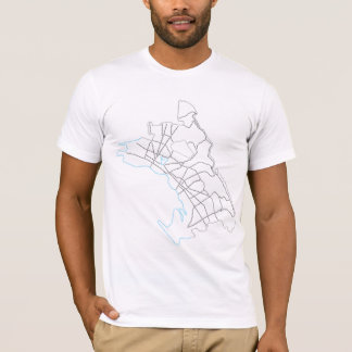 オークランド都市印刷の地図 Tシャツ
