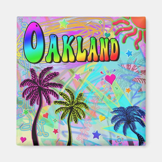 オークランド鮮やかなロマンスマグネット マグネット (正面)