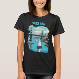 オークランド カリフォルニア ベイブリッジ ハーバー トラベル Tシャツ