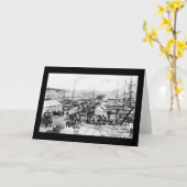 オークランド、ニュージーランド1908年の波止場 カード (黄色い花)
