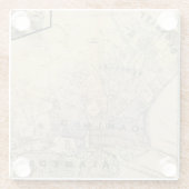 オークランド、バークレー、アラメダ ガラスコースター (裏面)