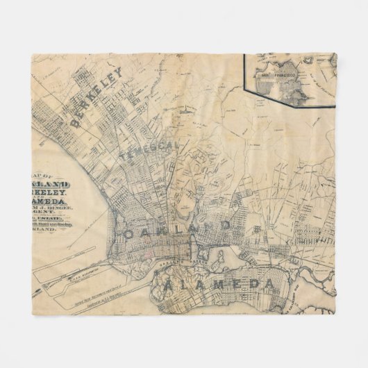 オークランド、バークレー、アラメダ フリースブランケット (正面(横))