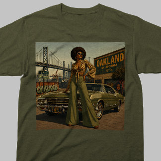 オークランド 1970年代 レトロ 黒人女性 ヴィンテージ Tシャツ