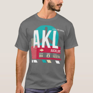 オークランドAKLニュージーランド空港コードバゲージメントラベル Tシャツ