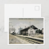 オークランドNJ鉄道駅1910年代 ポストカード (正面/裏面)