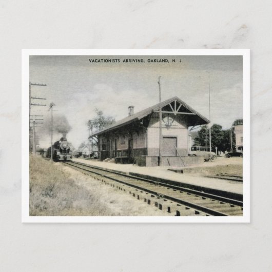 オークランドNJ鉄道駅1910年代 ポストカード (正面)