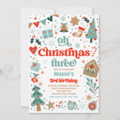 オークリスマススリークリスマス3rd誕生日パーティー 招待状 (正面)