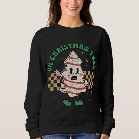 オークリスマスツリーケーキデビーベッキーJenクリスマスパハ スウェットシャツ (正面)